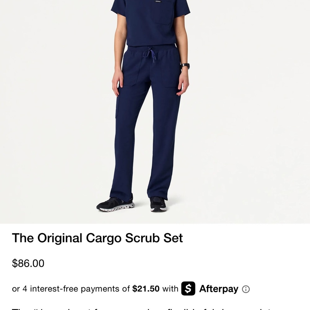 Jaanuu Navy Blue Cargo Scrub Set